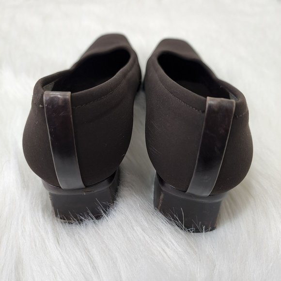 Stuart Weitzman Dark Brown Square-Toe Flats - Picture 4 of 10